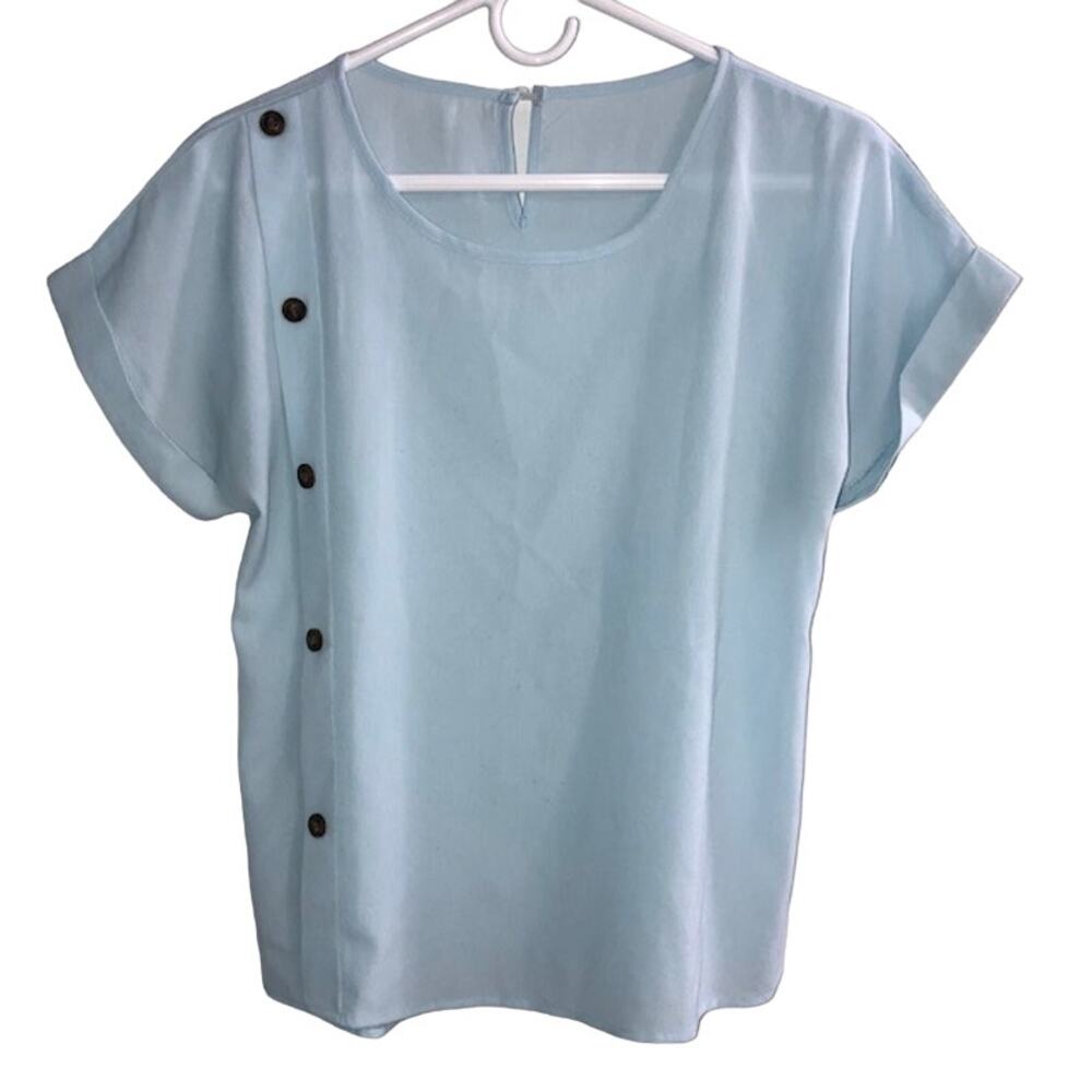 Shein Ladies Baby Blue Blouse - Size MEDIUM